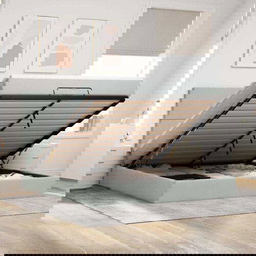 vidaXL Otomanski posteljni okvir z vzmetnicami siv 200x200cm žamet Cene