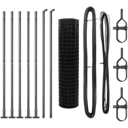 VidaXL Euro Ograda Set od 2 Siva Metal 10 x 1 m Izdržljiva Ograda Slike