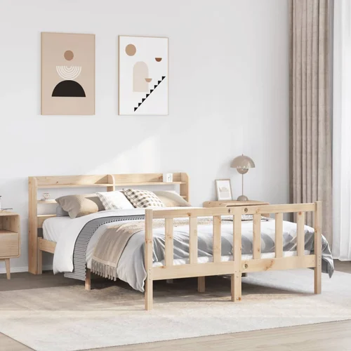 vidaXL Posteljni okvir brez vzmetnice 120x190 cm trdna borovina vidaXL Posteljni okvir brez vzmetnice 120x190 cm trdna borovina