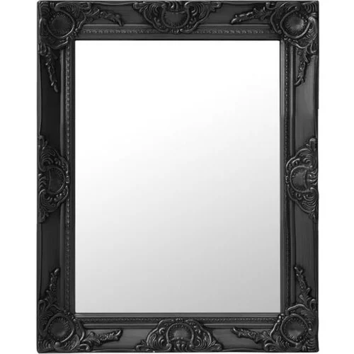  stensko ogledalo v baročnem stilu 50x60 cm črno