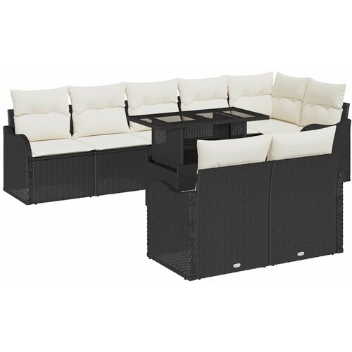  Sjedeća garnitura za vrt 9 kom. Crna Poli Ratan 287,5 x 122,5 x 85 cm Cene