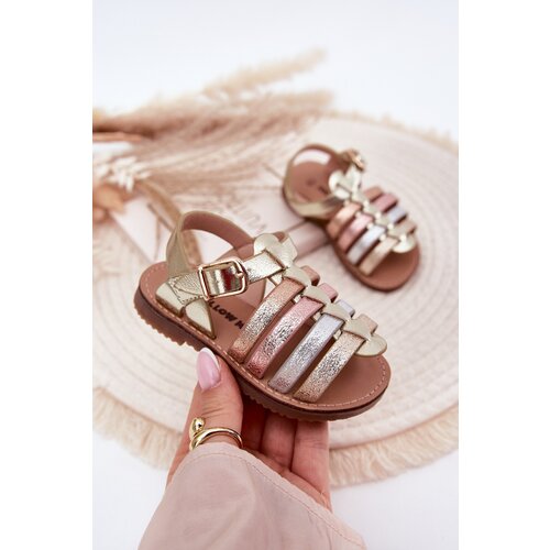 Boto Girls Children Sandals Made Of Eco Leather Golden Mariana Cene