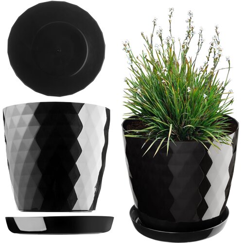 KADAX Plastični pokrov za cvetlični lonec s stojalom 30 cm črne barve, (5000353502) Slike