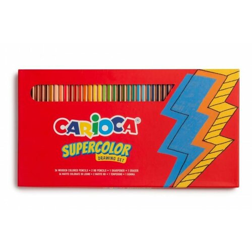 Carioca drvene bojice1/40 set za crtanje supercolor metalna kutija Cene