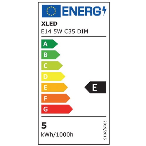 Xled E14 5W C35 Filament Sijalica dimabilna,2700K,220V,600Lm,35*123mm,Ra&amp;amp;#8805;80 PF&amp;amp;#8805;0.5 amber Slike