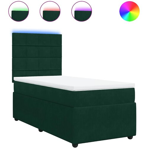 Box spring krevet s madracem tamnozeleni 80 x 200 cm bar&amp;scaron;unasti Slike