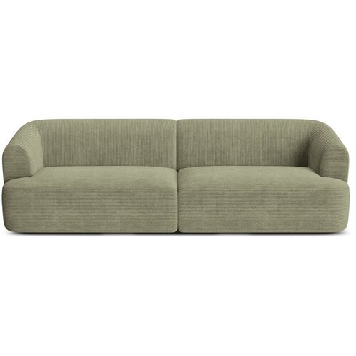 Cosmopolitan Design Zelena sedežna garnitura iz rebrastega žameta 255 cm Campi &amp;ndash; Slike