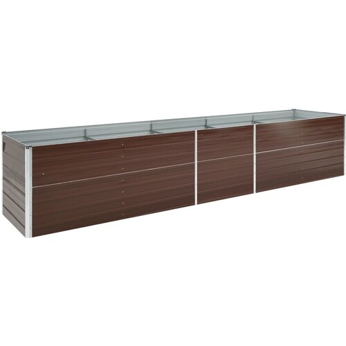 VidaXL Visoka greda pocinkano jeklo 400x80x45 cm rjava Slike