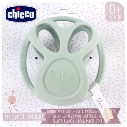 Chicco Silikonska lopta glodalica, 0m+, Bijela Slike