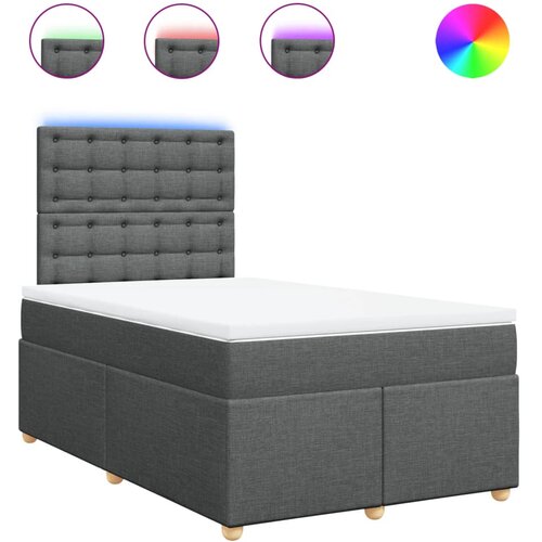 VidaXL Box spring postelja z vzmetnico temno siva 120x190 cm blago, (21307942) Slike