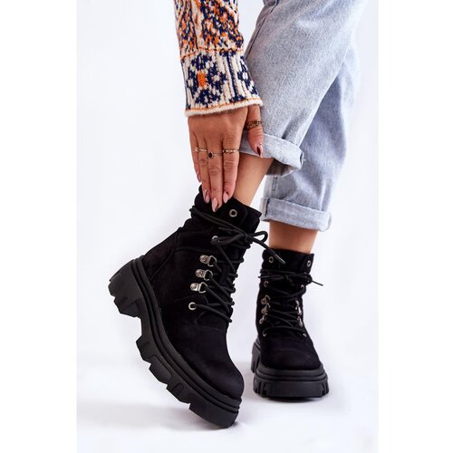 Kesi Leather Warm Lace-up Boots Black Merisha Slike