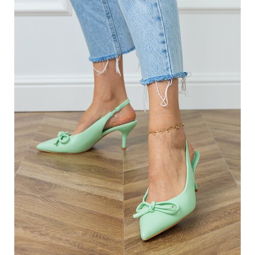 D/CEO Green low-heeled pumps with a bow Berlona Cene