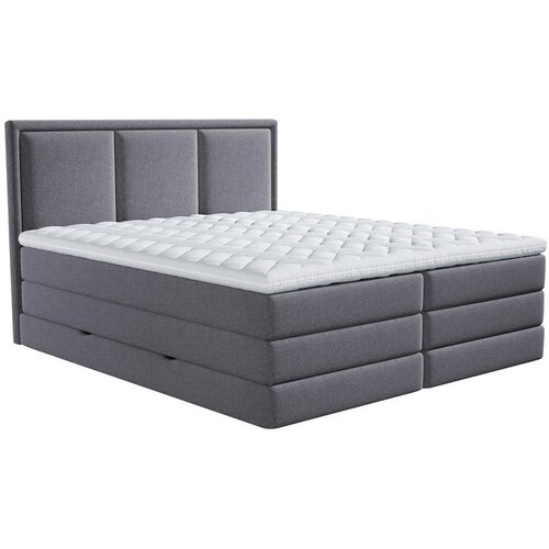 MID.YOU POSTELJA BOXSPRING 200 cm x 220 cm , tekstil temno siva Cene