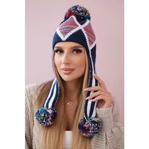 Kesi Women's cap with long ears Eunika K322 dark blue Cene
