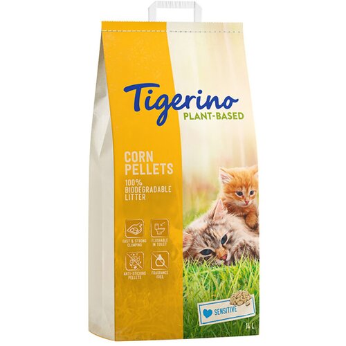 Tigerino rastlinski mačji pesek iz koruze - Sensitive, brez di&amp;scaron;av - 14 l Slike