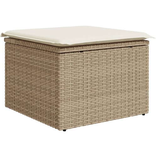 Maison Chic Vrtni stolček - Vrtni stoli z blazino bež 55x55x37 cm poli ratan JS811, (21878186) Slike