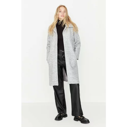 Trendyol Gray Belted Cachet Coat