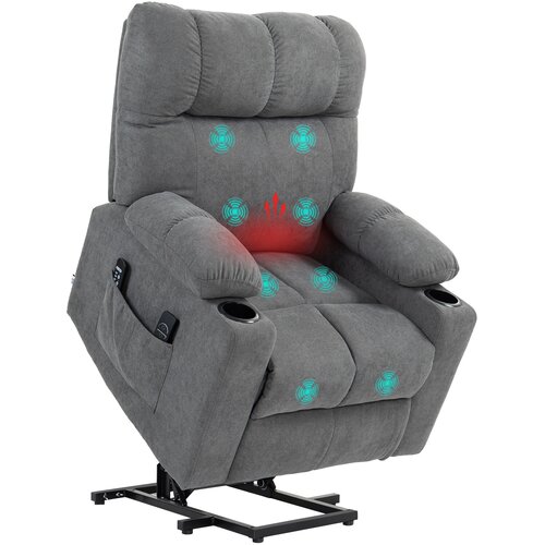 HOMCOM naslonjač s pomočjo pri vstajanju poliester, kovina 91D x 95&Scaron; x 109V cm Siva, (5000242869) Cene