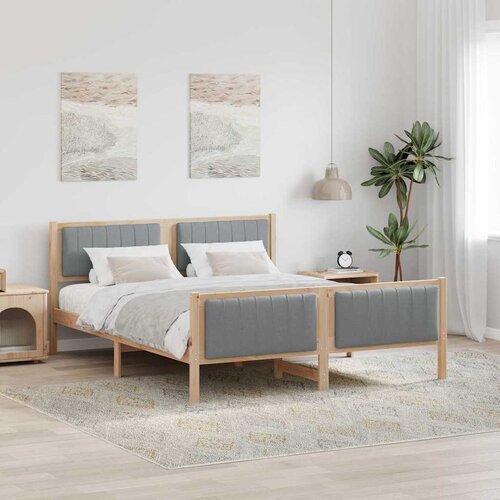  Okvir kreveta s uzglavljem Smeđa i svijetlo siva 160 x 200 cm Cene