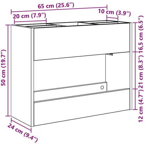  Stalak za ki&amp;scaron;obran Crni hrast 65 x 24 x 50 cm Konstruirano drvo Slike