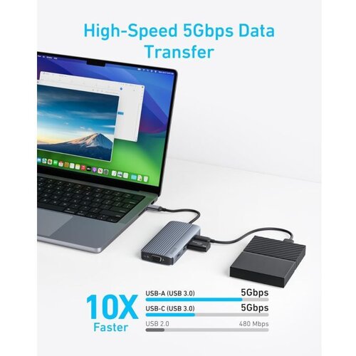 Anker USB-C Data Hub 8u1 sivi Cene