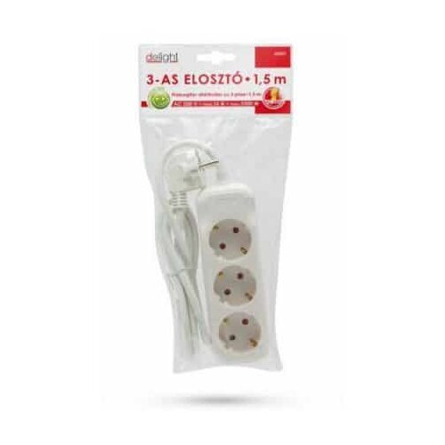 Delight Podalj&amp;scaron;ek na 3 vtičnice 3x1,5mm 1,5m Slike