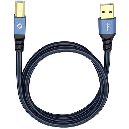 Oehlbach USB 2.0 [1x mo&scaron;ki konektor USB 2.0 tipa A - 1x mo&scaron;ki konektor USB 2.0 tipa B] 7.50 m modra pozlačeni konektorji USB Plus B, (20419801) Cene