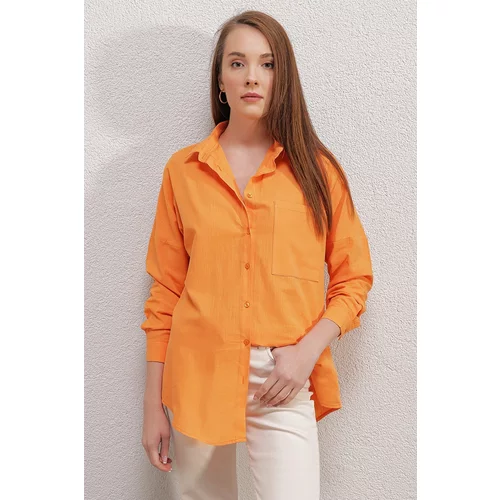 Bigdart 20153 One Pocket Oversized Shirt - Orange