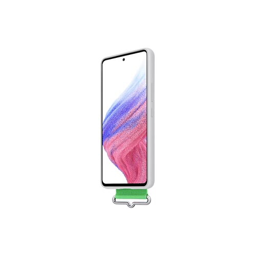 Samsung galaxy A53 5G silikonski ovitek s pa&amp;scaron;čkom, bel Slike