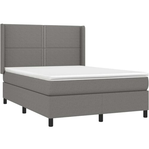  Box spring s madracem LED tamnosivi 140x190 cm tkanina Slike