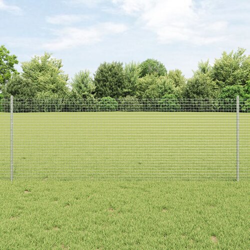VidaXL Zavarena žičana ograda s 44 U stubova Srebrna 0.8x100 m Čelik Slike