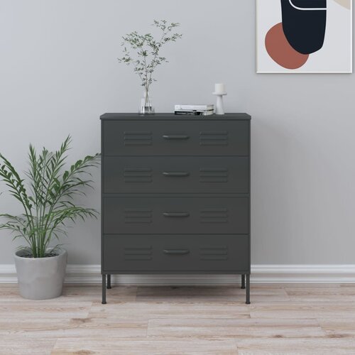 VidaXL Predalnik antracitna 80x35x101,5 cm jeklo Slike