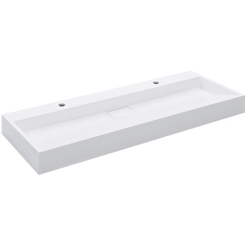 Maison Chic Umivalnik - Kopalna umivalnik - Lavabo 120x46x11 cm mineralna litina/marmorna litina bel, (21684895) Cene