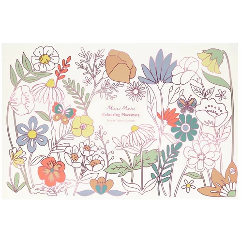 Meri Meri Papirnati pogrinjki v kompletu 8 ks 28x42.5 cm Butterflies & Flowers –