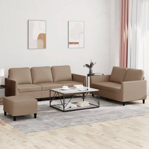 vidaXL 3-dijelni set sofa s jastucima boja cappuccina od umjetne kože Cijene