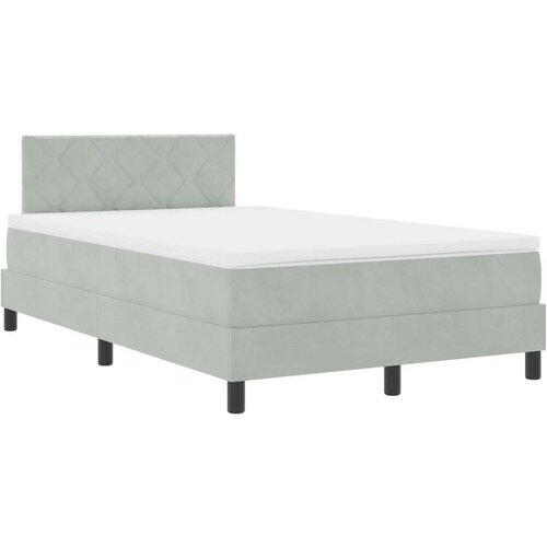 VidaXL Krevet s Box Springom i Madracem Svjetlosiva 120x200 cm Bar&amp;scaron;un Slike