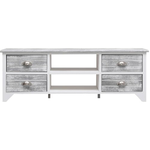 Maison Chic TV omarica - TV stojalo - Televizijska omarica bela in siva 108x30x40 cm trden les pavlovnije, (21699218) Slike