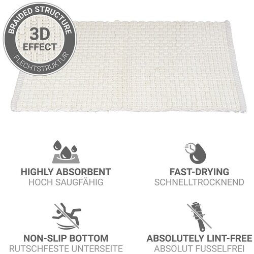 Wenko Bijela tekstilna kupaonska prostirka 50x80 cm Ecoli &amp;ndash; Slike