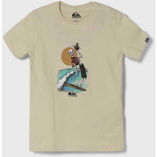 Quiksilver Dječja pamučna majica kratkih rukava NEVERENDINGSURF boja: bež, s tiskom
