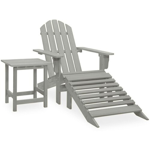  Stolica Adirondack s otomanom i stolićem od jelovine siva Cijene