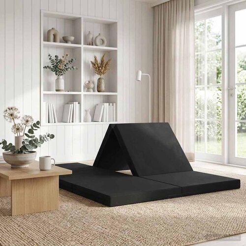 SOFA na razvlačenje 140 x 67 x 15 cm Crna Cijene