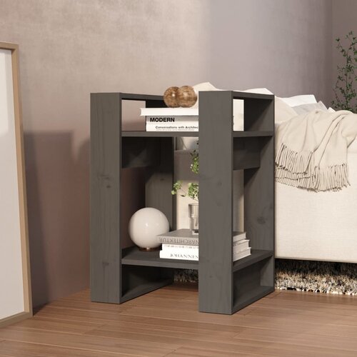  za knjige / sobna pregrada sivi 41x35x57 cm od borovine Slike