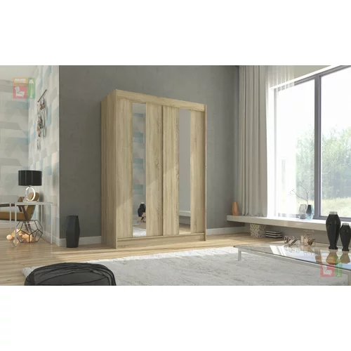 ADRK Furniture Garderobna omara z drsnimi vrati Balton - 150 cm