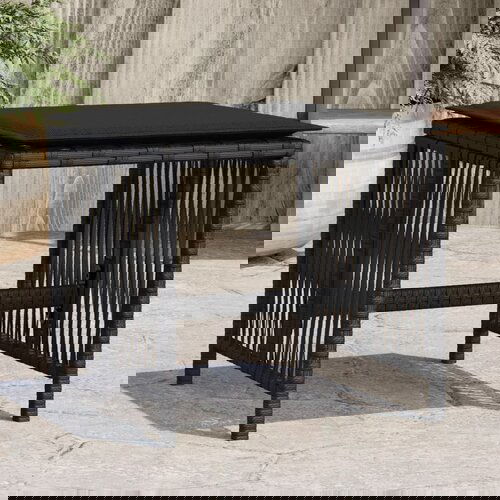 VidaXL Vrtni stolčki z blazinami 4 kosi črni 41x41x36 cm poli ratan Slike