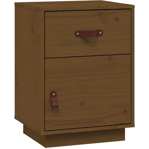 Maison Chic Nočna omarica - Nočna miza medeno rjava 40x34x55 cm trdna borovina, (21686958) Slike
