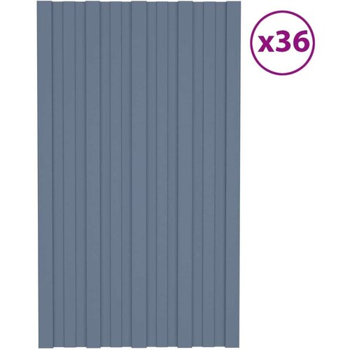 vidaXL Strešni paneli 36 kosov pocinkano jeklo sivi 80x45 cm Cene