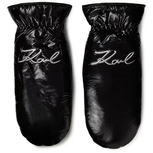 Karl Lagerfeld Rukavice sa spojenim prstima crna / bijela