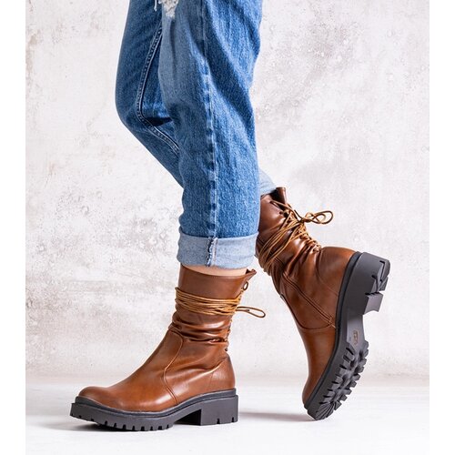 Gemre Brown eco-leather ankle boots Sahera Cene