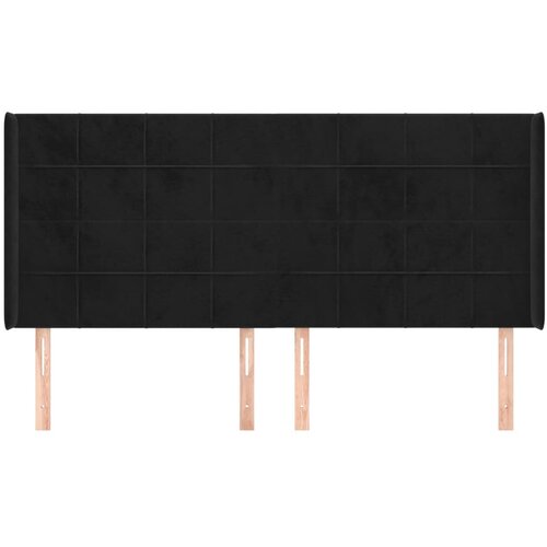  Uzglavlje s u&amp;scaron;ima crno 203x16x118/128 cm bar&amp;scaron;unasto Slike