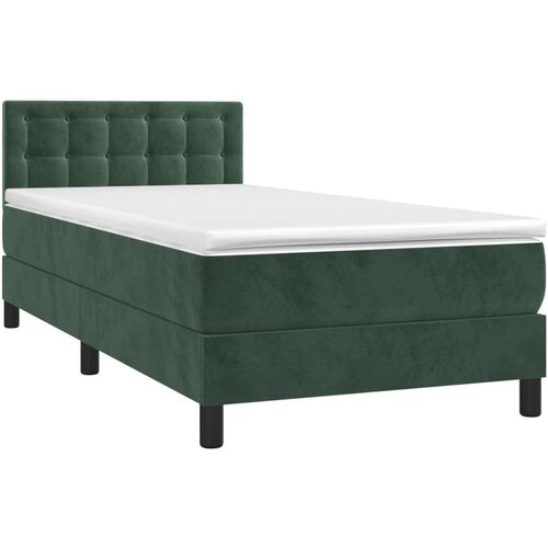  Krevet box spring s madracem LED tamnozeleni 90x200 cm bar&amp;scaron;un Slike